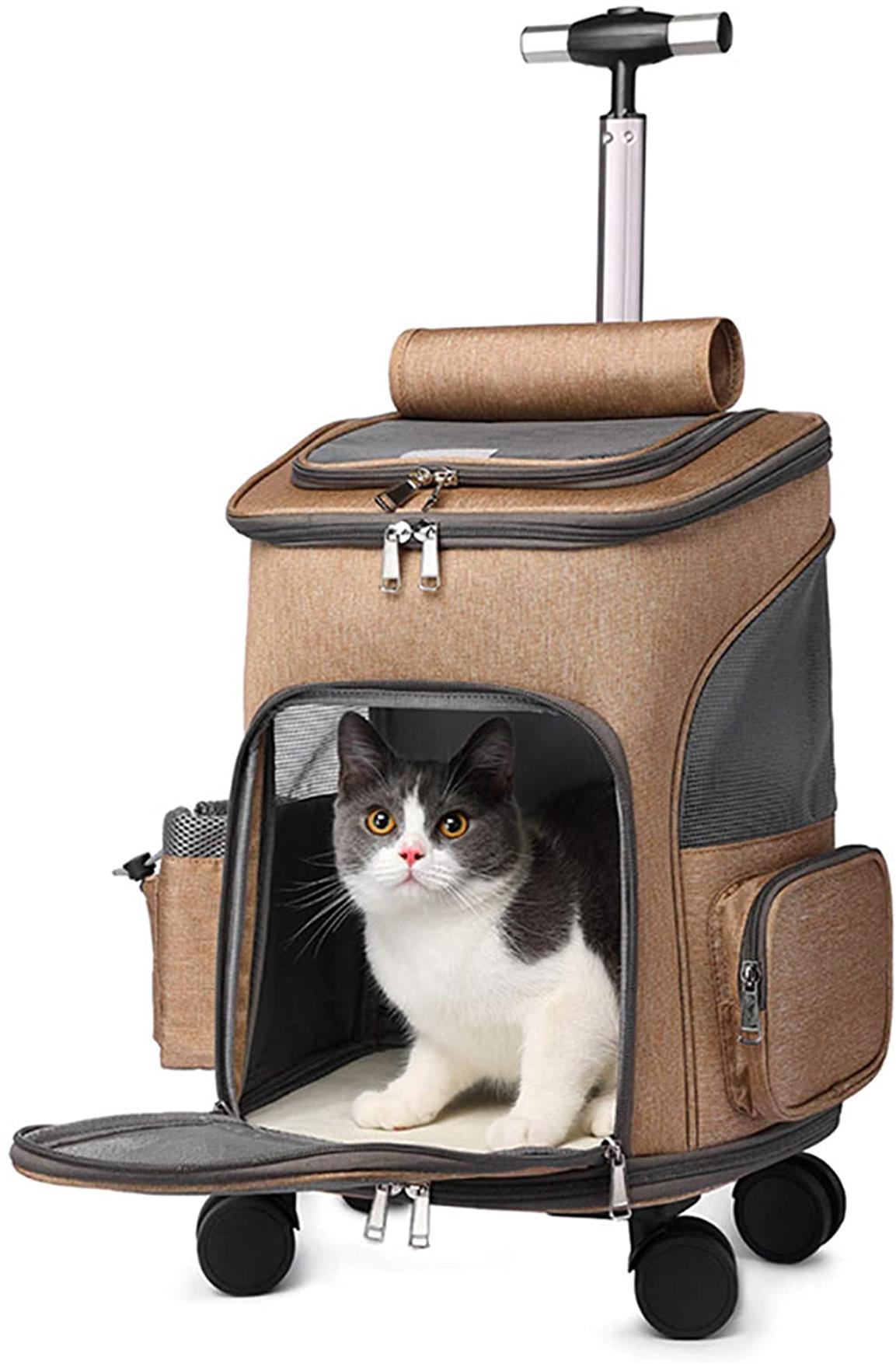 Pet Stroller Wheeled Pet Carrier Backpack & Stroller For Small Dogs ...