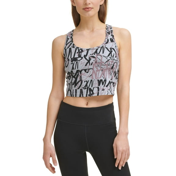 Calvin Klein Womens Performance Logo Script Crop Top