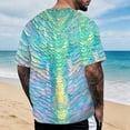 thumbnail image 4 of IWRICH Novelty Short Sleeve T Shirts for Men Crewneck Shirt Funny Fashion Fish Scale Tees Casual Printed Tops 02-Sky Blue XL, 4 of 6