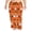 Orange, variant on Women's Halloween Lounge Pants Spider Web Print Elastic Waist Drawstring Pajama Bottoms
