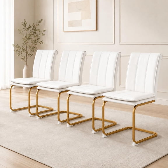 LQLI Modern Dining Chairs Set of 4, High Back Kitchen Room Chairs,Legs and Upholstered Seat, Side Chairs for Dining Room, Restaurant and Home