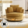 thumbnail image 3 of KINFFICT 2 Pieces Chenille Swivel Barrel Chair, Oversized Accent Chair, Comfy Armchair with Pillows, Modern Leisure Sofa Chair for Living Room, Bedroom, Yellow, 3 of 8