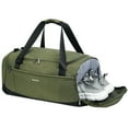 thumbnail image 4 of Travel Duffel Bag with Toiletry Pouch Weekender Bag Waterproof with Backpack Straps Shoe Compartment Wet Pocket for Women, Army Green, 4 of 10