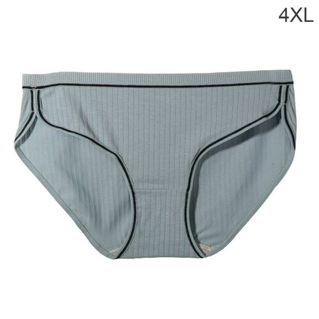 Bragas de mujer Calzoncillos de algodón sin costuras de cintura media Ropa interior suave, Azul grisáceo, 4XL seitruly AP001351-12