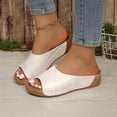 thumbnail image 6 of Women's Wedge Flip Flops-Women's Solid Color Fish Mouth Slides,Thick Sole Summer Sandals Sold by WHLBF 41, 6 of 9