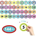 thumbnail image 2 of 144 Large Round Number Stickers, 12 Sheets Consecutive Polka Dot Number 1-36 Label Self-Adhesive Number Stickers Erasable with PET Film for Indoor, Outdoor Office, Classroom, Storage, Boxes (3” Each), 2 of 7
