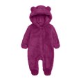 thumbnail image 2 of GigrtiJin Newborn Baby Girls Boys Jumpsuit Hooded Fleece Rompers Long Sleeve Onesies Winter Warm Outwear Outfits, 2 of 5