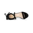 thumbnail image 5 of BLISSFUL STEP Women's Shoes Lace Up Chunky Heels Open Toe Faux Suede Sandals Black 5.5, 5 of 9