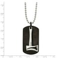 thumbnail image 2 of Stainless Steel Brushed and Polished Black Ip Plated Axe Animal Pet Dogtag Necklace 24 Inch 24.65mm Wide Pendant Necklac, 2 of 2