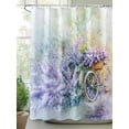 thumbnail image 2 of Fsddascl Purple Lavender Shower Curtain Set - Small 36" x 72" Washable Bathtub Curtain with 12 Hooks, Spring Flower Pastoral Bike Rustic Waterproof Fabric Stall Shower Curtains for Bathroom/Bathtub, 2 of 6