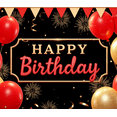 thumbnail image 4 of Decorative Banner Happy Birthday Gold Glitter Red Balloons for Birthday Party Indoor Celebration Event Decoration, 4 of 8