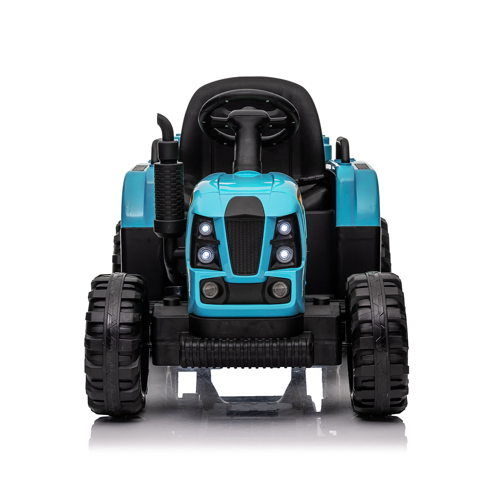 Kids 12V Battery Powered Ride-On Tractor with Trailer, Remote Control, LED Lights & Music