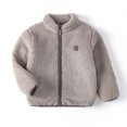 thumbnail image 2 of LFEOOST Kids Cute Calf and Lamb Print Jacket 2024 Winter Fleece Lined Warm Hooded Padded Coat Childrens Zip Buttons Outwear (Gray, 120 6 Years), 2 of 3