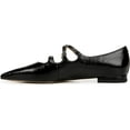 thumbnail image 4 of Sam Edelman Cass Black Leather Mary Jane Pointed Toe Fashion Flats Shoes (Black Leather, 7.5), 4 of 6
