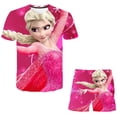thumbnail image 1 of Conjunto de ropa de Frozen 2 para niñas, ropa de verano 2023 para niños, camisetas de Elsa Anna y pantalones cortos, ropa para niños, trajes informales de la serie Disney6M Gao Jinjia LED, 1 of 2