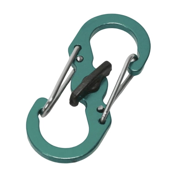 Zipper Clips, Stainless Steel Locking S Carabiner Keychain Hook, Theft-Resistant for Backpacks Purses Camping Travel, Green One Size