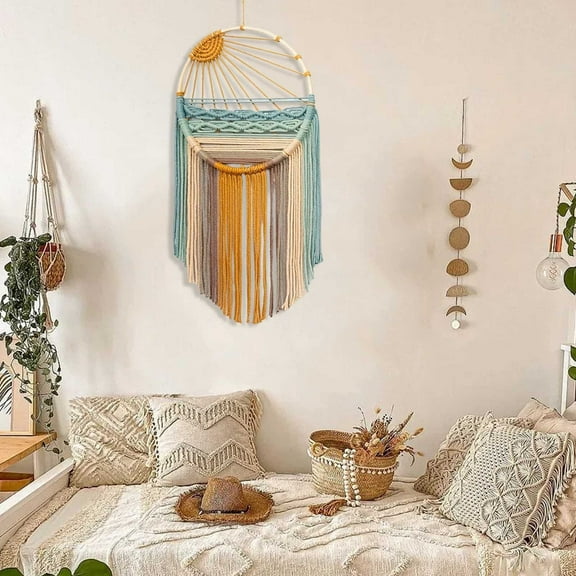 Bohemian Wall Hanging Tapestry Art Handwoven Decorative Piece for Living Room Bedroom Unique Ethnic Design Ideal for Any Space