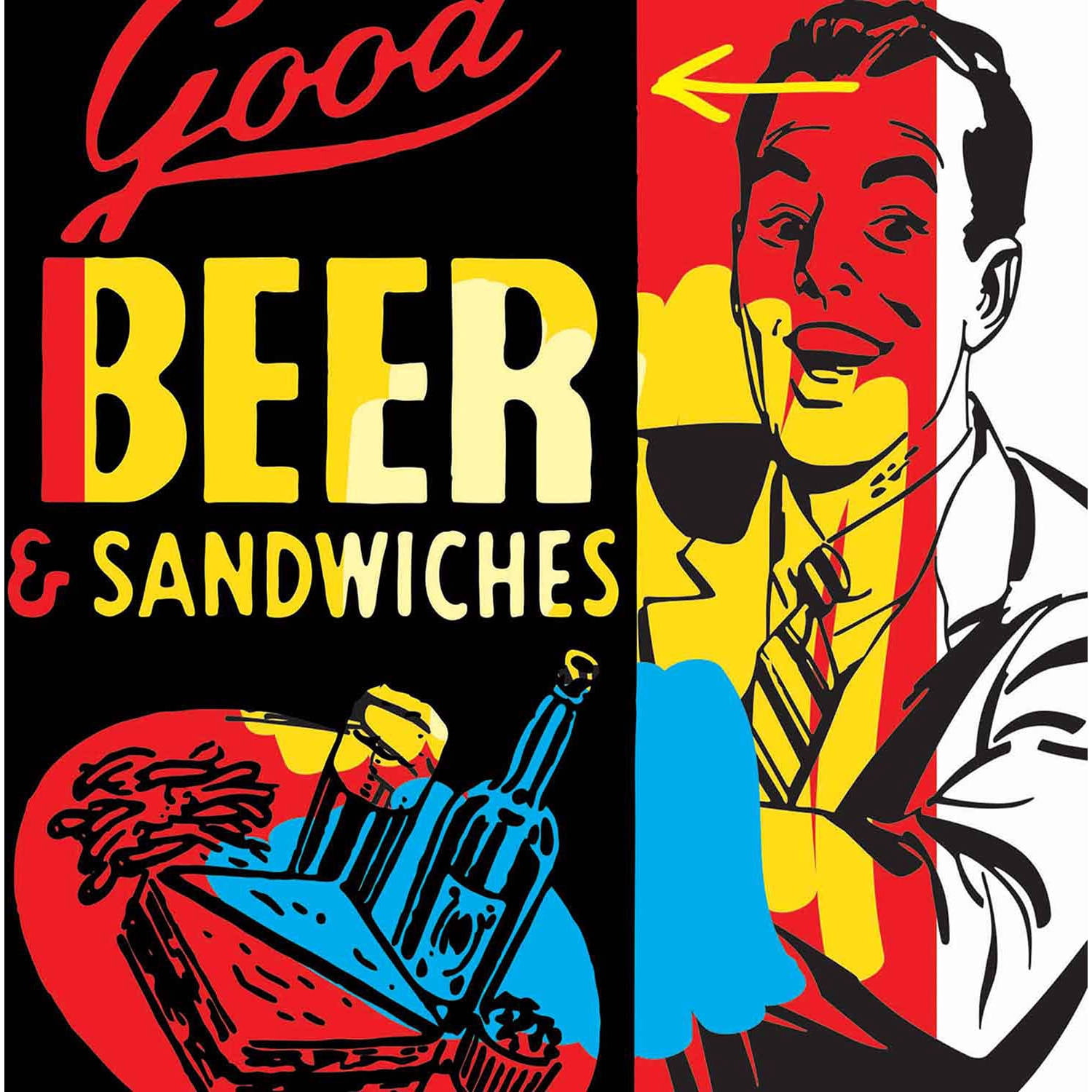 Marmont Hill "Beer & Sandwiches" by Josh Ruggs Painting Print on Wrapped Canvas