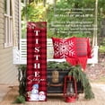 thumbnail image 4 of LifeSong Milestones "Tis The Season" Snowman Sign Red Wood Christmas Porch Decor, 4 of 7
