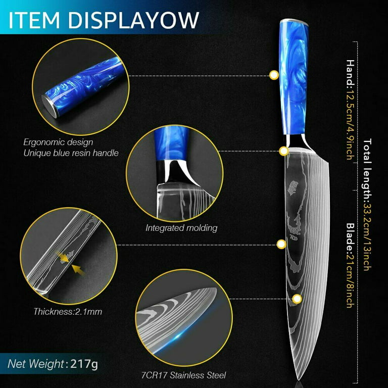 HAUSHOF Kitchen Knife Set 5PCS Black Rainbow Knife Sets Premium