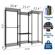 thumbnail image 5 of Yeshouse Perchero de metal resistente - Sistema organizador de armario independiente - Estantes ajustables y barras para colgar - Gran capacidad de almacenamiento para dormitorio y lavandería, 5 of 7