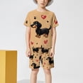 thumbnail image 6 of XZNPDUCQ Toddler Summer Pajamas Set For 2-3 Years Boy Boy Outfits 12-18 Months Boy Toddler Summer Outfit Short Sleeves T-Shirt Tops Joggers Casual Elastic Shorts Dailywear Set, 6 of 6