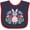 Navy and Red, variant on Inktastic Easter Scandinavian Bunny with Flowers Boys or Girls Baby Bib