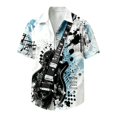 thumbnail image 4 of Mens Hawaiian Shirt Short Sleeve Button Down Shirts Music Symbol Printed Summer Regular Fit Beach Shirt Tops, 4 of 4