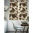 thumbnail image 5 of Brown Beige Sheer Curtains 72 Inch Length 2 Panels Set, Semi Transparent Voile Rod Pocket Curtains for Living Dining Room Bedroom Drapes Modern Animal Texture Abstract, 5 of 6