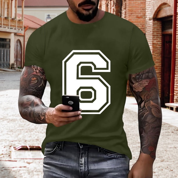 Tops para hombre, blusas y camisas de cuello redondo y manga corta para hombre, blusas estampadas de moda para hombre, jersey de cuello redondo y manga corta, blusa de poliéster para hombre.