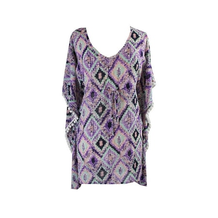 - Miken Swim Lavender Printed Chiffon Cover-Up XS