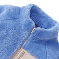 thumbnail image 6 of YunPes Teen Po𝐥ar Fleece Zip Jacket Mock Neck Warm Sherpa Coat Boys Girls Shaggy Thick Fall Winter Outwears with Pocket, 6 of 7