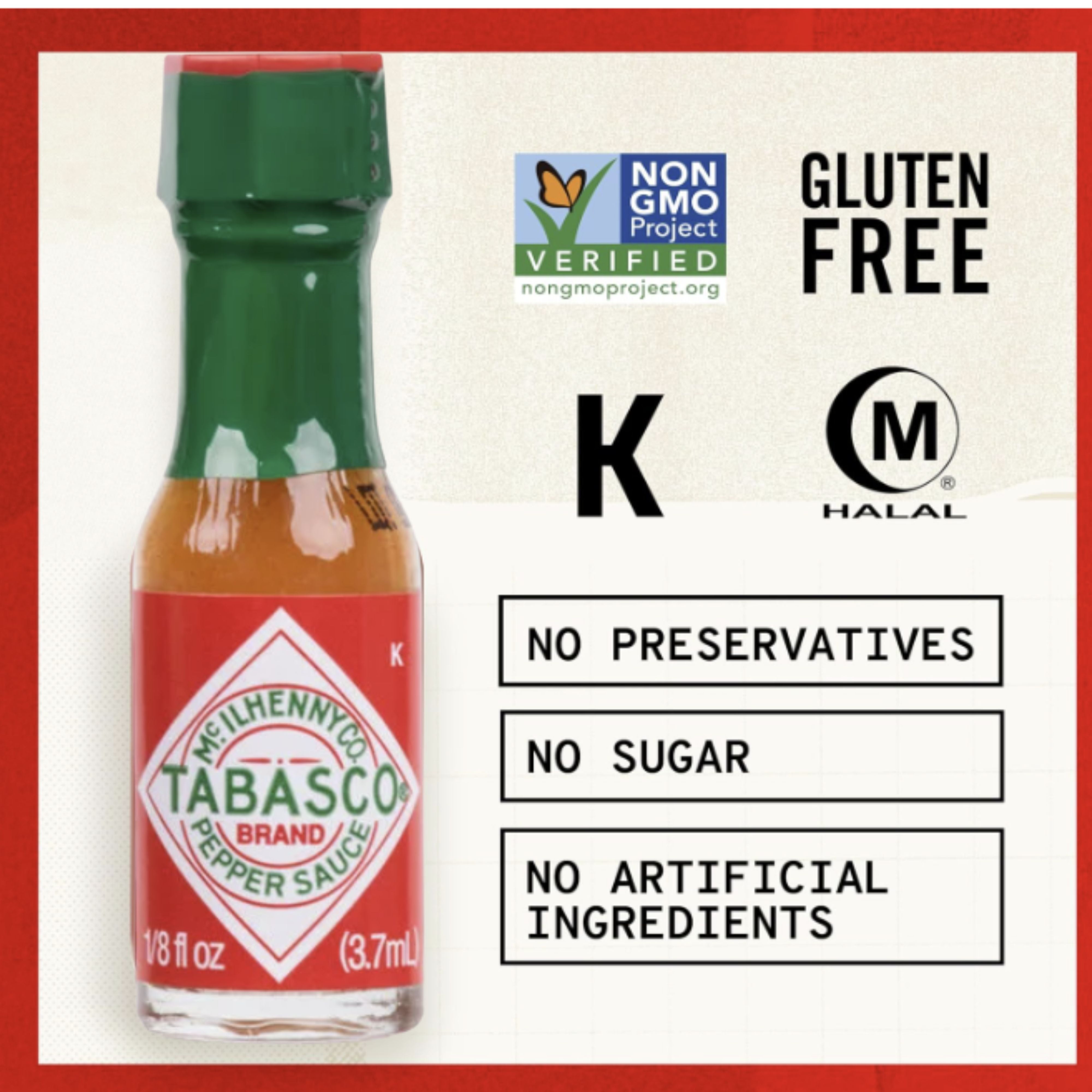 Tabasco Mini Original Pepper Sauce Bottles – 1/8 oz (22 Pack) – Real Glass Mini Hot Sauce Bottles for Travel, Lunchboxes, Party Favors, and Gifts