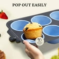 thumbnail image 7 of HONGBAKE Jumbo Silicone Muffin Pan with Metal Frame, 3.5" Large Muffin Tins, Non-Toxic Food Grade Silicone, Non-Stick for Egg Bites & Big Cupcakes, Oven Safe, Blue, 7 of 7