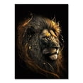 thumbnail image 1 of Pintura en lienzo de animales dorados y negros abstractos, búho, Tigre, León, Lobo, águila, cebra, Toro, carteles, imágenes artísticas de pared para habitación, decoración del hogar, 1 of 4