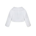 thumbnail image 2 of DPOIS Kids Girl Long Sleeve Bolero Jacket Coat Faux Fur Warm Coat White 2-3, 2 of 7