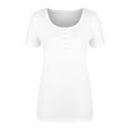 thumbnail image 5 of Alllist Womens Tops White Solid Short Sleeve V-Neck T-Shirts Women Blouses, 5 of 6