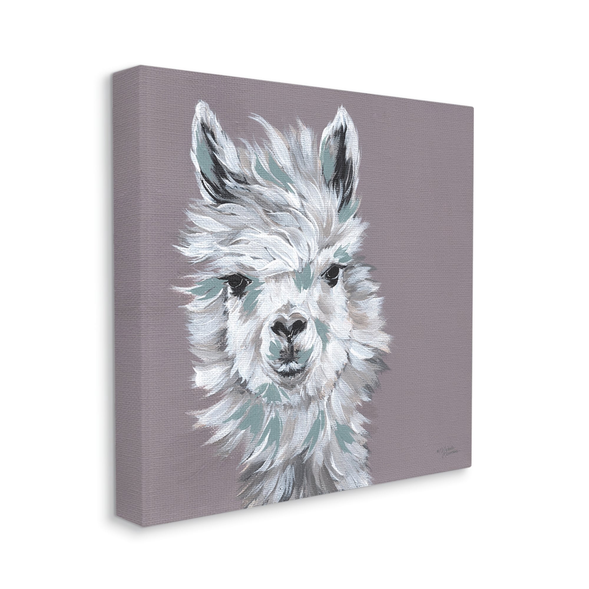 Stupell Industries Adventurous Llama Breezy White Haired Alpaca Wise Glance,24 x 24, Design by Michele Norman
