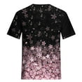 thumbnail image 5 of pstuiky Oversized Tshirts Shirts for Women, Women Summer Tops 2024 Dressy Casual 3/4 Sleeve Blouses Floral Work Button-Down Shirts Leisure Black XL, 5 of 5