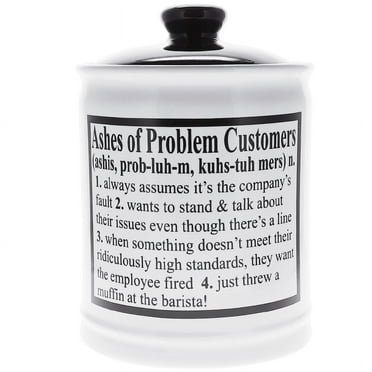 Cottage Creek White Ashes of Problem Customers Ceramic Customer Piggy Bank