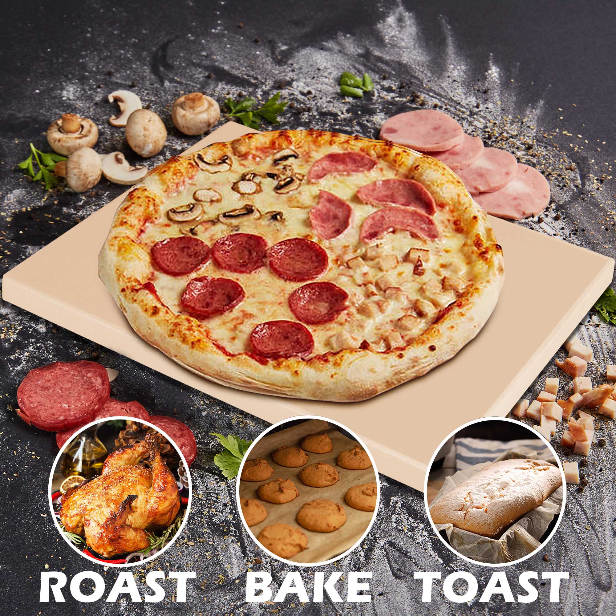 Royal Gourmet KSF1507 15" 2-Piece Pizza Stone Set for Grill and BBQ - image 3 of 8
