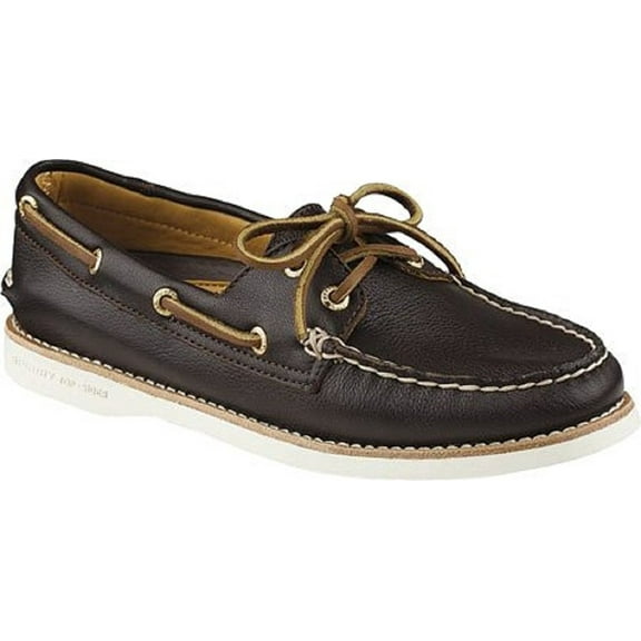 Sperry Top-Sider Women's Gold A/O 2-Eye Leather Dark Brown Boat Shoe 11 M B