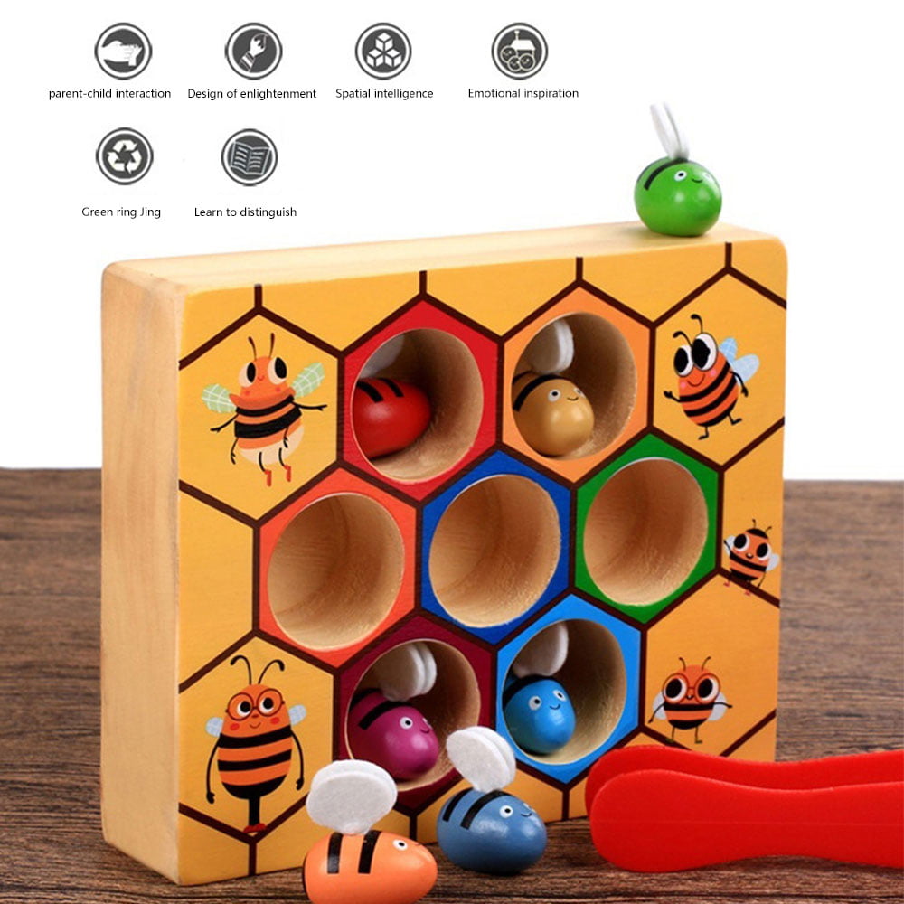 3 in 1 Fishing Painting Double Side Dry Easel STEM Montessori Travel Toys Beetoy Wooden Magnetic Board for Toddlers Educational Animal Jigsaw Puzzles 