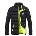 thumbnail image 3 of Chaqueta acolchada de algodón para hombre, Parkas gruesas y cálidas con cuello levantado, estilo deportivo informal, tendencia juvenil, Otoño e Invierno, 3 of 4