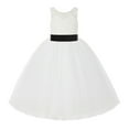 thumbnail image 2 of Ekidsbridal Ivory Lace Back Tutu Tulle Flower Girl Dresses Formal Photoshoot Gown 212noFT 6, 2 of 3