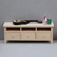 thumbnail image 3 of Soporte de TV de madera moderno para casa de muñecas, Mini mueble de TV con cajón sin pintar, accesorio de decoración para casa de muñecas, juguete, Baoblaze gabinete de casa de muñecas, 3 of 6