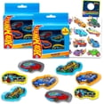 thumbnail image 1 of Set de material escolar con gomas de borrar Hot Wheels con coches de carreras y tatuajes, 1 of 5