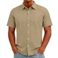thumbnail image 3 of Trgacdwlo S-5XL Light Green Mens Button Down Shirt Collared Short Sleeve Men's Dress Shirts Big and Tall Summer Vacation Business Casual Shirts for Men, 3 of 7