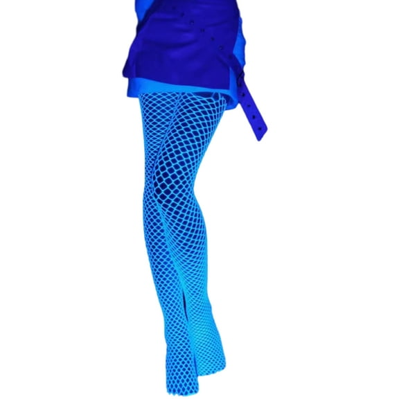 Jesscasday Women Luminous High Waist White Fishnet Tights Tights Glow in the Dark Stockings