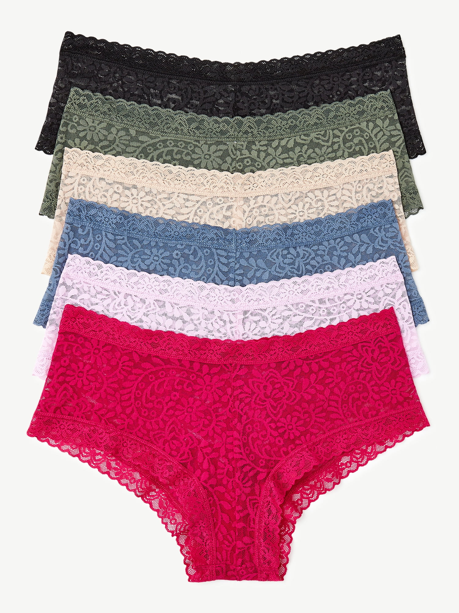 Joyspun Women's Cotton Bikini Panties, 6-Pack, Sizes S to 2XL